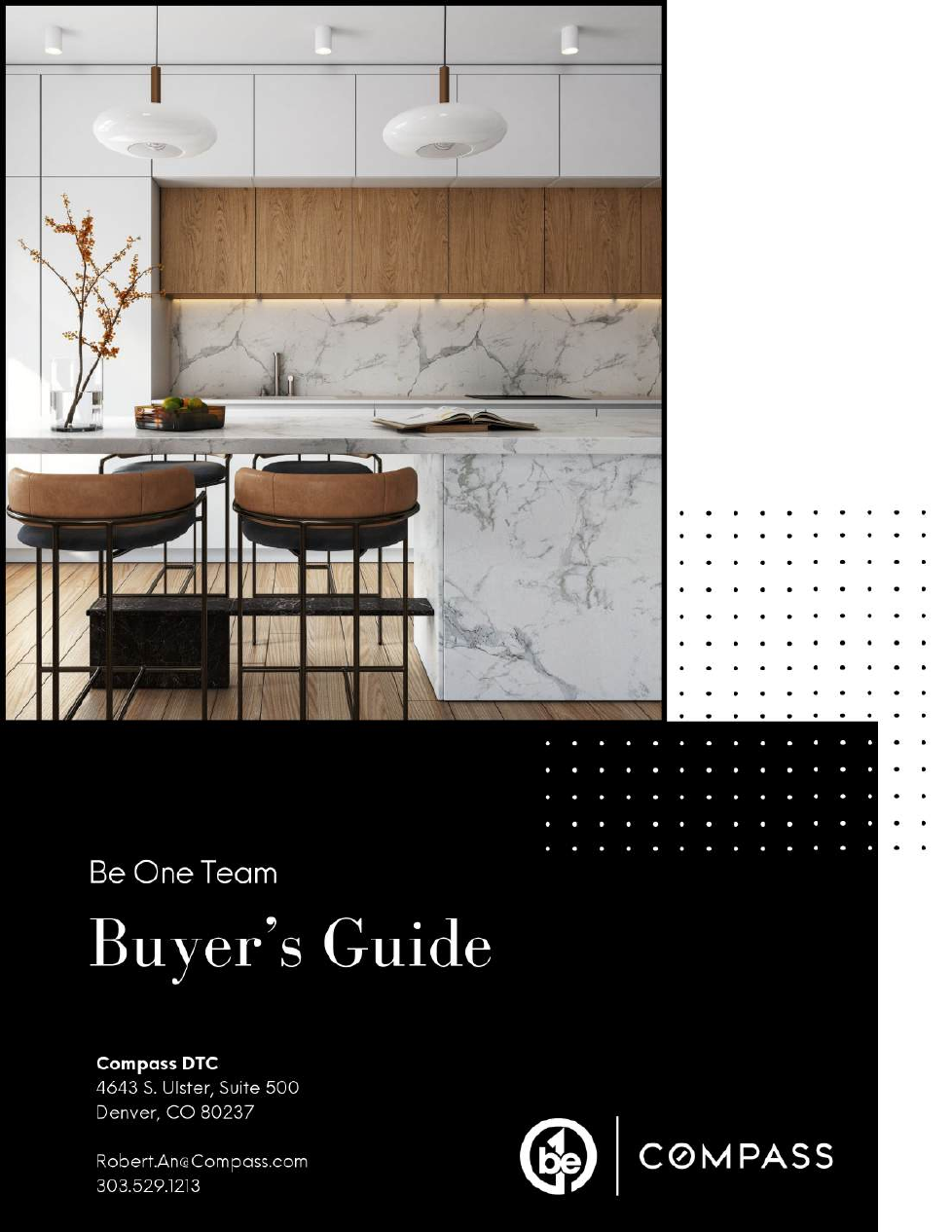 A bright kitchen with warm wood cabinetry and a large island, from the buyer packet